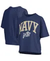 Pressbox Navy Navy Midshipmen Nelson Arch Over Logo Waist Length Oversized Slub T-shirt In Blue