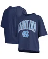 Pressbox Women's Navy North Carolina Tar Heels Nelson Arch Over Logo Waist Length Oversized Slub T-shirt In Blue
