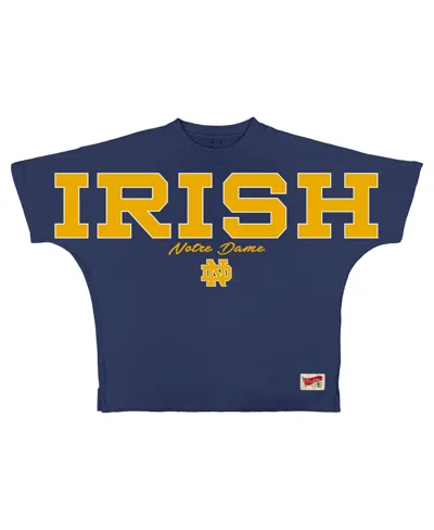 Pressbox Women's Navy Notre Dame Fighting Irish Flannigan Oversized T-shirt In Blue