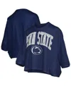 Pressbox Women's Navy Penn State Nittany Lions Midi Arch Over Logo Oversized T-shirt In Blue