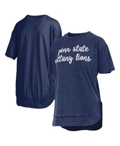 Pressbox Women's Navy Penn State Nittany Lions Poncho T-shirt In Multi