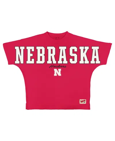 Pressbox Women's Nebraska Huskers Flannigan Oversized Graphic T-shirt In Red