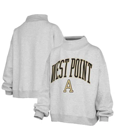 Pressbox Women's Nelson Texture Lingo Mock Neck Oversized Dropped-shoulder Sweatshirt In Gray