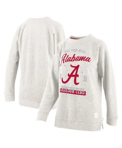Pressbox Women's Oatmeal Alabama Crimson Tide Plus Size Comfy Cairo Terry Pullover Sweatshirt