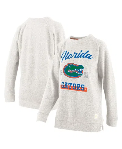 Pressbox Women's Oatmeal Florida Gators Plus Size Comfy Cairo Terry Pullover Sweatshirt In Gray