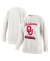 Pressbox Women's Oatmeal Oklahoma Sooners Plus Size Comfy Cairo Terry Pullover Sweatshirt In Gray