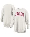 Pressbox Oatmeal South Carolina Gamecocks Melange Poncho Vintage Fleece Long Sleeve Pullover Sweats In Gray