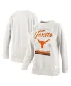 Pressbox Women's Oatmeal Texas Longhorns Plus Size Comfy Cairo Terry Pullover Sweatshirt In Oatmeal