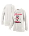 Pressbox Women's Oatmeal Wisconsin Badgers Plus Size Comfy Cairo Terry Pullover Sweatshirt In Neutral