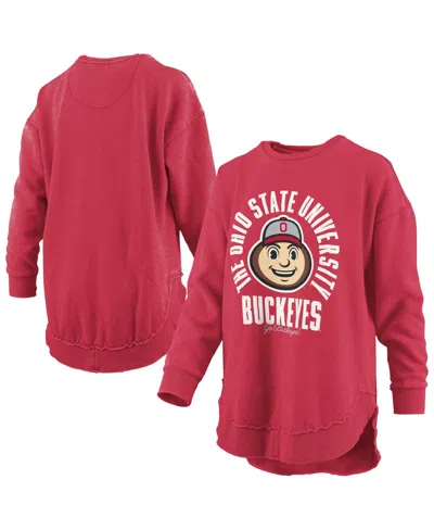 Pressbox Women's Ohio State Buckeyes Blitz Long-sleeve Graphic T-shirt In Scarlet