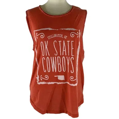 Pressbox Women's Oklahoma State University Ruffy Tank In Red