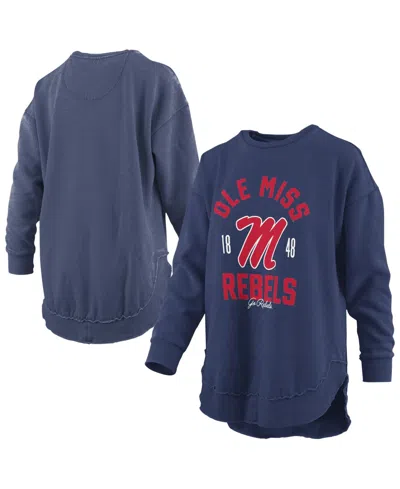 Pressbox Women's Ole Miss Rebels Blitz Graphic Dropped Shoulder Crewneck Sweatshirt In Navy