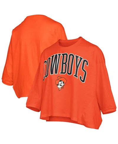 Pressbox Women's Orange Oklahoma State Cowboys Midi Arch Over Logo Oversized T-shirt