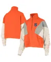 Pressbox Women's Orange Syracuse Orange Ferrara Color Block Quarter-zip Sweatshirt In Orange