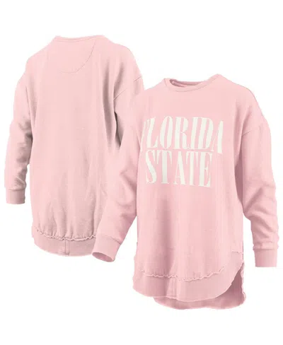 Pressbox Women's Pink Florida State Seminoles Poncho Fleece Pullover Sweatshirt
