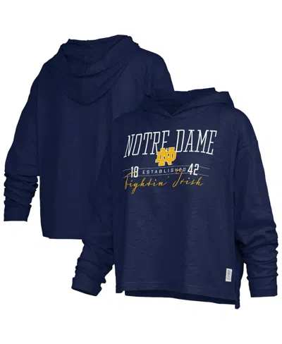 Pressbox Women's Plus Size Castillo Long-sleeve Hooded Slub T-shirt In Blue