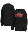 Pressbox Women's  Black Distressed Ohio State Buckeyes Comfy Corded Vintage-like Wash Basic Arch Pull In Black