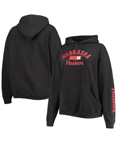 Pressbox Women's  Black Nebraska Huskers Rock N Roll Super Oversized Pullover Hoodie