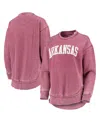 Pressbox Women's Cardinal Arkansas Razorbacks Vintage-like Wash Pullover Sweatshirt In Cardinal
