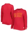 Pressbox Cardinal Iowa State Cyclones Surf Plus Size Southlawn Waffle-knit Thermal Tri-blend Long Sl In Cardinal