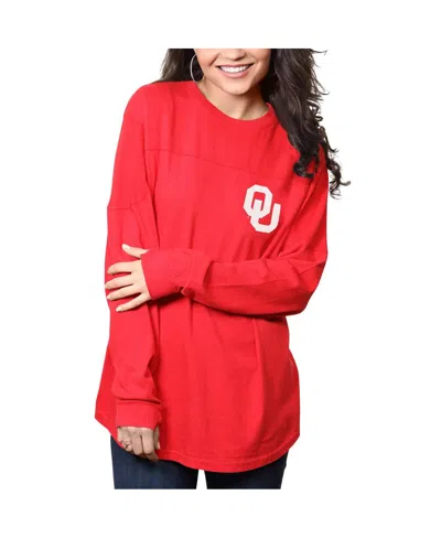 Pressbox Crimson Oklahoma Sooners The Big Shirt Oversized Long Sleeve T-shirt