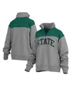 Pressbox Gray Michigan State Spartans Avon Fleece Quarter-zip Jacket In Gray