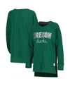 Pressbox Green Oregon Ducks Steamboat Animal Print Raglan Pullover Sweatshirt In Green