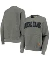 Pressbox Women's  Heather Charcoal Notre Dame Fighting Irish Moose Quilted Pullover Sweatshirt In Heather Charcoal