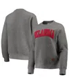 Pressbox Women's  Heather Charcoal Oklahoma Sooners Moose Quilted Pullover Sweatshirt In Heather Charcoal