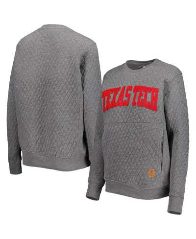 Pressbox Women's  Heather Charcoal Texas Tech Red Raiders Moose Quilted Pullover Sweatshirt
