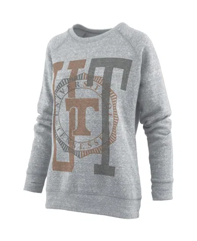 Pressbox Women's  Heather Gray Tennessee Volunteers Knobi Raglan Pullover Sweatshirt