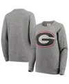 Pressbox Women's  Heathered Gray Georgia Bulldogs Big Team Logo Knobi Fleece Tri-blend Crew Neck Swea In Heathered Gray