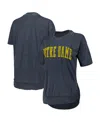 Pressbox Women's  Heathered Navy Notre Dame Fighting Irish Arch Poncho T-shirt In Heathered Navy