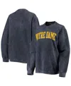 Pressbox Women's  Navy Distressed Notre Dame Fighting Irish Comfy Cord Vintage-like Wash Basic Arch P In Navy