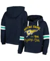 Pressbox Women's  Navy Distressed Notre Dame Fighting Irish Super Pennant Pullover Hoodie In Navy