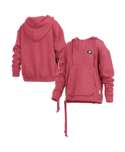 Pressbox Women's  Red Georgia Bulldogs Amore Keisha Button Pullover Hoodie
