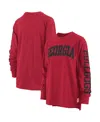 Pressbox Women's  Scarlet Ohio State Buckeyes Plus Size 2-hit Canyon Long Sleeve T-shirt In Red