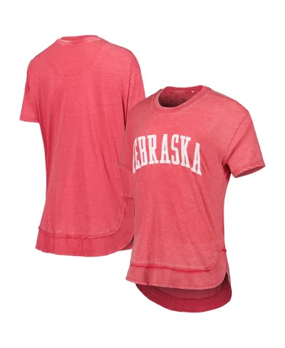 Pressbox Scarlet Nebraska Huskers Arch Poncho T-shirt