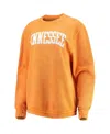 Pressbox Women's Tennessee Orange Tennessee Volunteers Comfy Cord Vintage-like Wash Basic Arch Pullover Sweat In Tennessee Orange