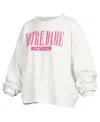 Pressbox White Penn State Nittany Lions Sutton Janise Waist Length Oversized Pullover Sweatshirt In White