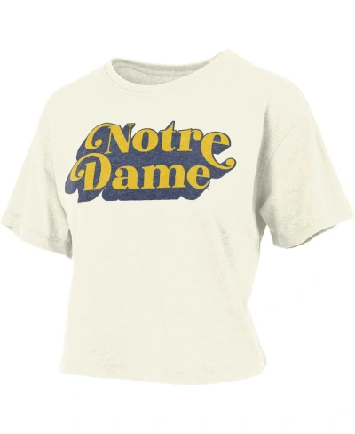 Pressbox Women's  White Notre Dame Fighting Irish Vintage-like Easy T-shirt