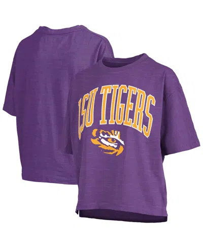 Pressbox Purple Lsu Tigers Nelson Arch Over Logo Waist Length Oversized Slub T-shirt