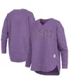 Pressbox Purple Lsu Tigers Westin Poncho V-neck Pullover Sweatshirt In Purple