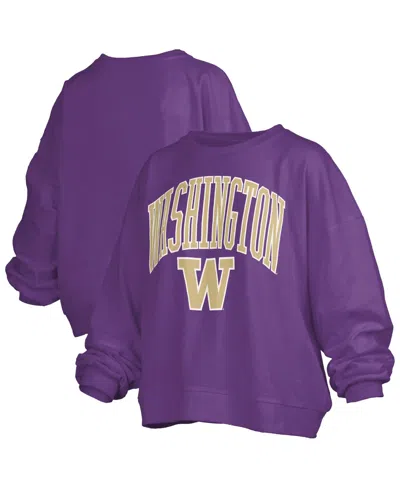 Pressbox Women's Purple Washington Huskies Janise Fleece Sweatshirt In Gold