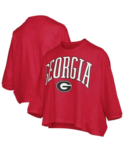Pressbox Women's Red Georgia Bulldogs Midi Arch Over Logo Oversized T-shirt