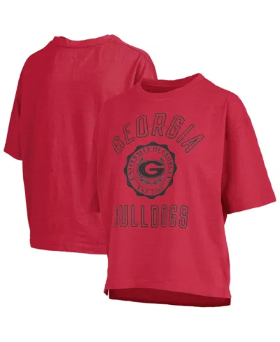 Pressbox Women's Red Georgia Bulldogs Motley Crew Bishop Waist Length Oversized Slub T-shirt