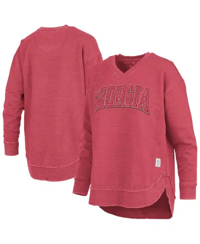Pressbox Women's Red Georgia Bulldogs Westin Poncho V-neck Pullover Sweatshirt