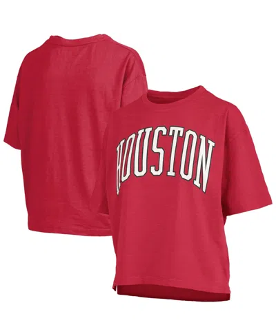 Pressbox Women's Red Houston Cougars Oversized Nelson Arch Over Logo Slub T-shirt