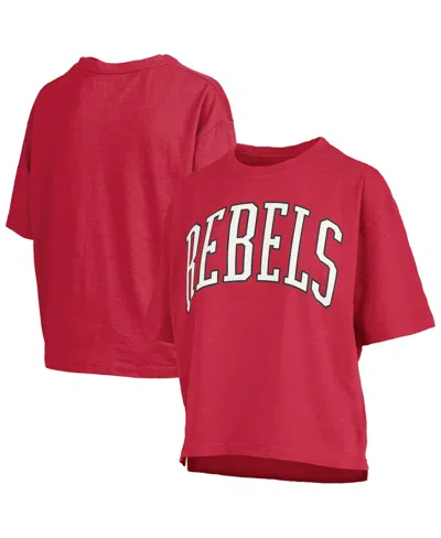 Pressbox Women's Red Unlv Rebels Oversized Nelson Arch Over Logo Slub T-shirt
