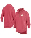 Pressbox Red Wisconsin Badgers Northfork Sojourn Poncho Quarter-zip Sweatshirt In Pink